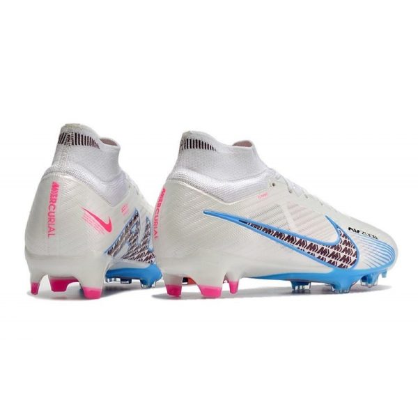 Crampon Nike Zoom Mercurial Superfly IX Elite FG Blanc Bleu