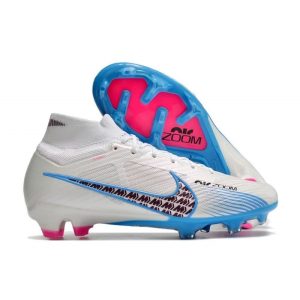 Crampon Nike Zoom Mercurial Superfly IX Elite FG Blanc Bleu