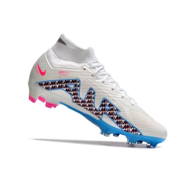 Crampon Nike Zoom Mercurial Superfly IX Elite FG Blanc Bleu