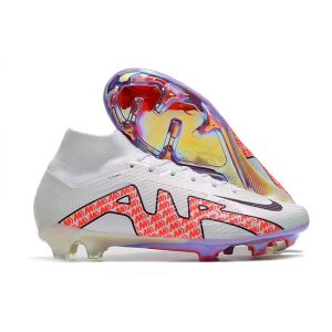 Crampon Nike Zoom Mercurial Superfly IX Elite FG Blanc Noir Rouge