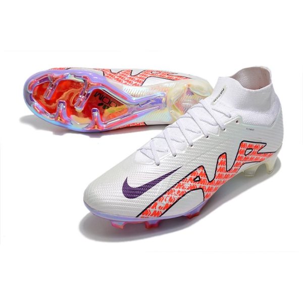 Crampon Nike Zoom Mercurial Superfly IX Elite FG Blanc Noir Rouge