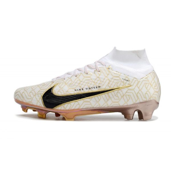 Crampon Nike Zoom Mercurial Superfly IX Elite FG Blanc Or Noir
