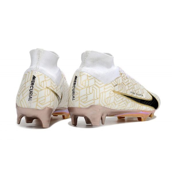 Crampon Nike Zoom Mercurial Superfly IX Elite FG Blanc Or Noir