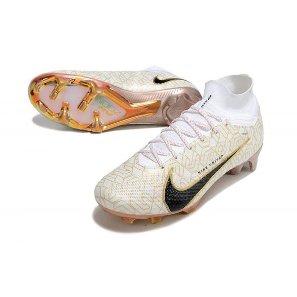 Crampon Nike Zoom Mercurial Superfly IX Elite FG Blanc Or Noir