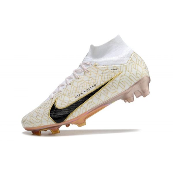 Crampon Nike Zoom Mercurial Superfly IX Elite FG Blanc Or Noir