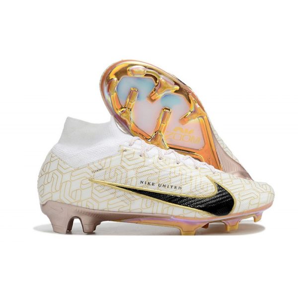 Crampon Nike Zoom Mercurial Superfly IX Elite FG Blanc Or Noir