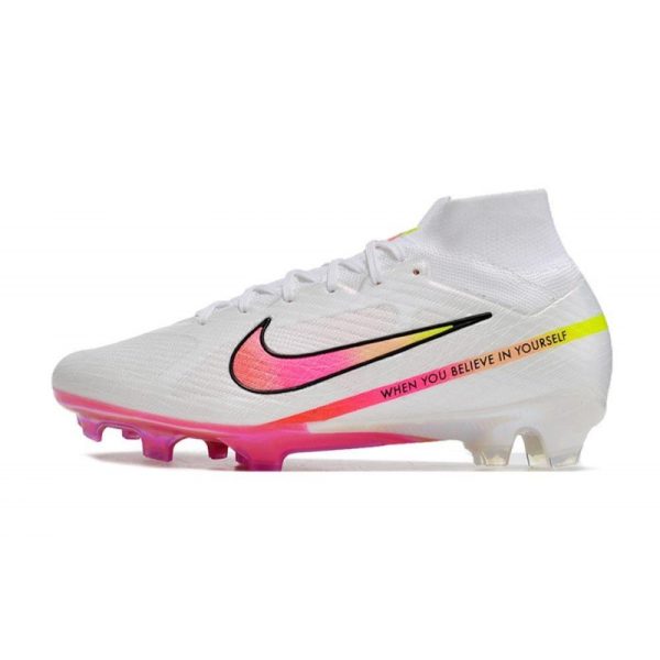 Crampon Nike Zoom Mercurial Superfly IX Elite FG Blanc Rose