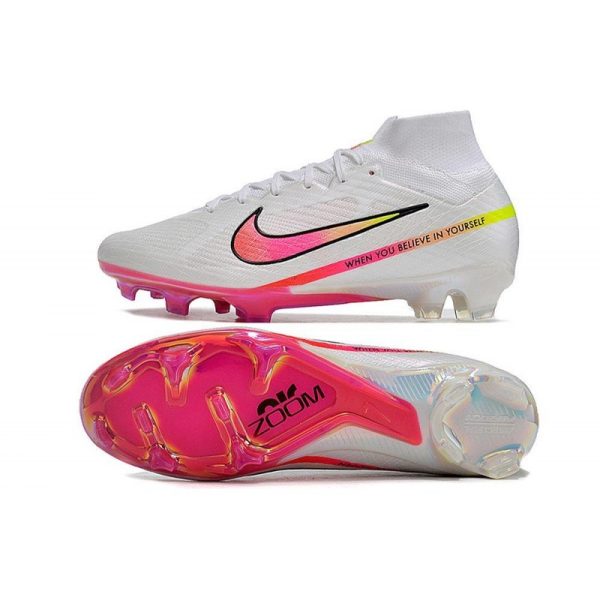 Crampon Nike Zoom Mercurial Superfly IX Elite FG Blanc Rose