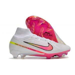 Crampon Nike Zoom Mercurial Superfly IX Elite FG Blanc Rose