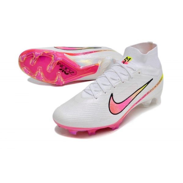 Crampon Nike Zoom Mercurial Superfly IX Elite FG Blanc Rose
