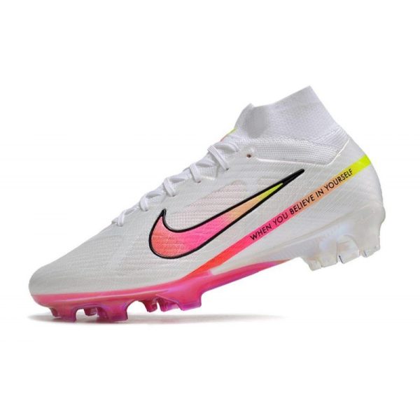Crampon Nike Zoom Mercurial Superfly IX Elite FG Blanc Rose