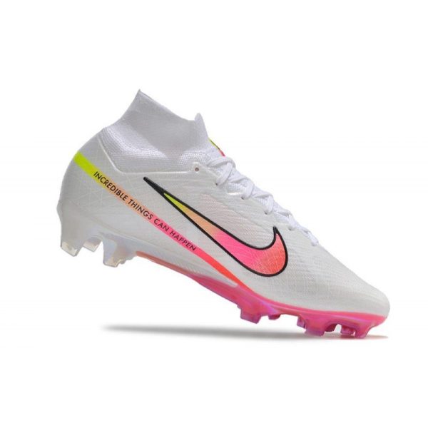 Crampon Nike Zoom Mercurial Superfly IX Elite FG Blanc Rose