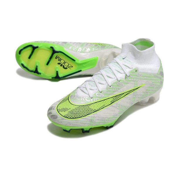 Crampon Nike Zoom Mercurial Superfly IX Elite FG Blanc Vert