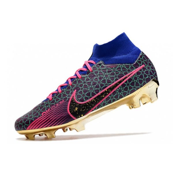 Crampon Nike Zoom Mercurial Superfly IX Elite FG Bleu Rosa Noir