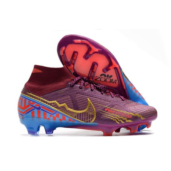 Crampon Nike Zoom Mercurial Superfly IX Elite FG KM Remolacha Oscura Mtlc Vivid Dorado