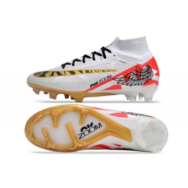 Crampon Nike Zoom Mercurial Superfly IX Elite FG MR Blanc Rouge Or
