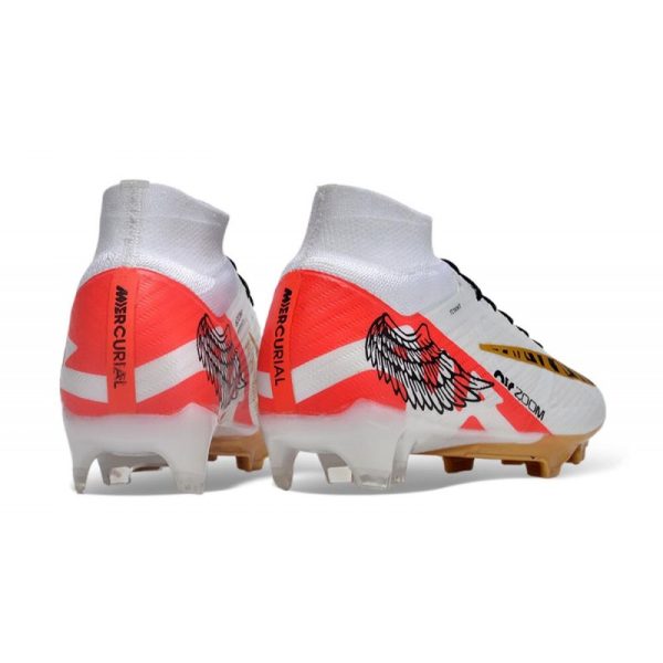 Crampon Nike Zoom Mercurial Superfly IX Elite FG MR Blanc Rouge Or