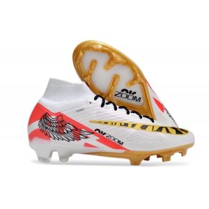 Crampon Nike Zoom Mercurial Superfly IX Elite FG MR Blanc Rouge Or