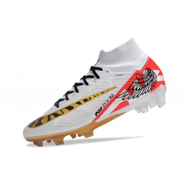 Crampon Nike Zoom Mercurial Superfly IX Elite FG MR Blanc Rouge Or