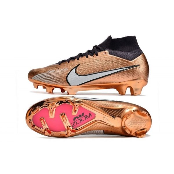 Crampon Nike Zoom Mercurial Superfly IX Elite FG Mbappe Cuivre Métallique
