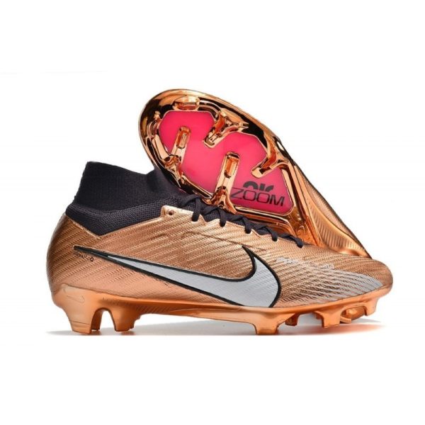 Crampon Nike Zoom Mercurial Superfly IX Elite FG Mbappe Cuivre Métallique