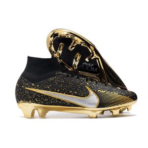 Crampon Nike Zoom Mercurial Superfly IX Elite FG Noir Argent Or