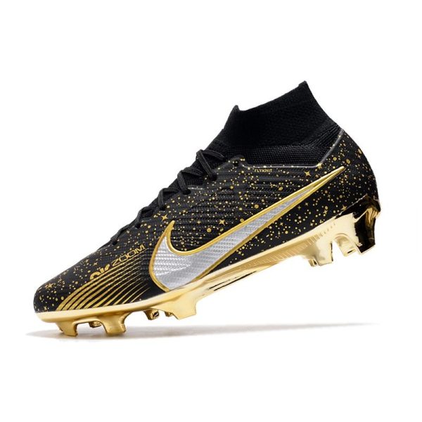 Crampon Nike Zoom Mercurial Superfly IX Elite FG Noir Argent Or