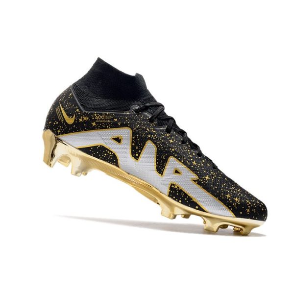 Crampon Nike Zoom Mercurial Superfly IX Elite FG Noir Argent Or