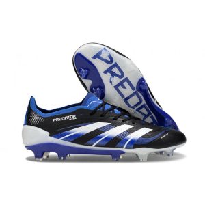 Chaussures de foot adidas Predator Elite FG Noir Bleu Blanc