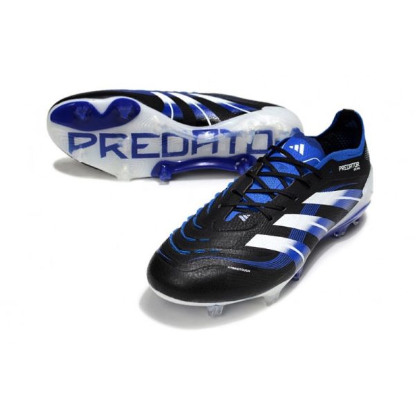 Crampon adidas Predator Elite FG Noir Bleu Blanc