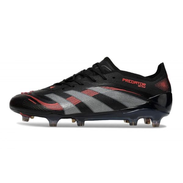 Crampon adidas Predator Elite FG Noir Gris Quatre Rouge Lucide
