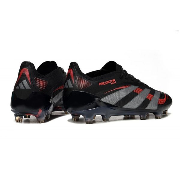 Crampon adidas Predator Elite FG Noir Gris Quatre Rouge Lucide