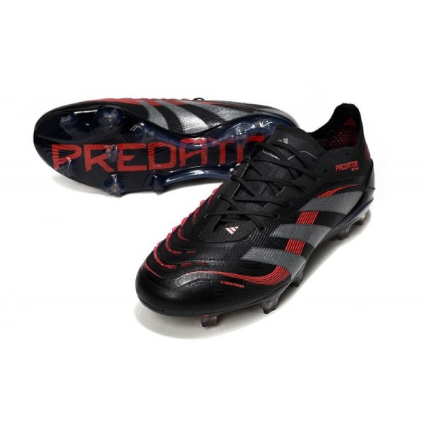 Crampon adidas Predator Elite FG Noir Gris Quatre Rouge Lucide