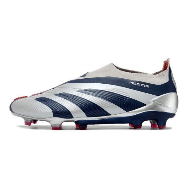 Crampons adidas Predator Elite LL FG Argent Noir Rouge