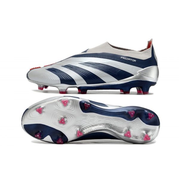 Crampons adidas Predator Elite LL FG Argent Noir Rouge