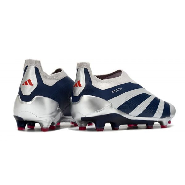 Crampons adidas Predator Elite LL FG Argent Noir Rouge