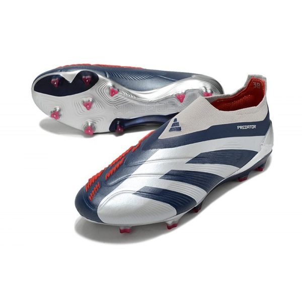 Crampons adidas Predator Elite LL FG Argent Noir Rouge