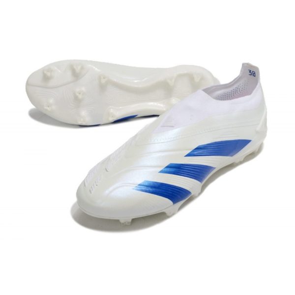 Crampons adidas Predator Elite LL FG Blanc Bleu