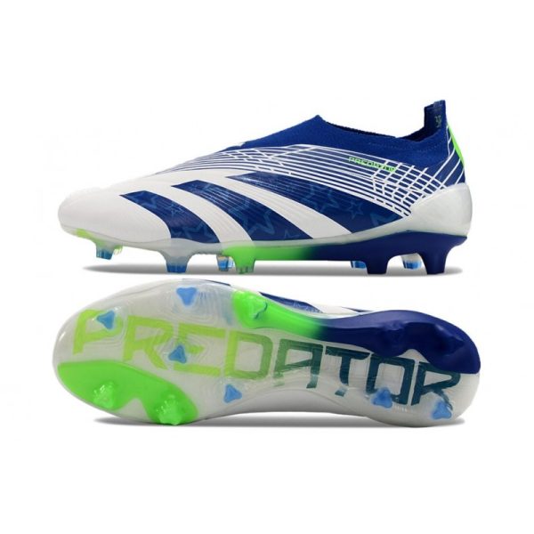 Crampons adidas Predator Elite LL FG Blanc Bleu Vert