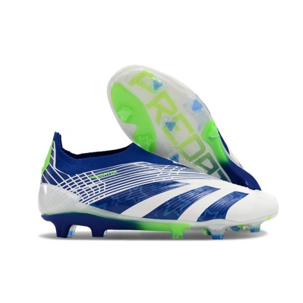 Chaussures de foot adidas Predator Elite LL FG Blanc Bleu Vert