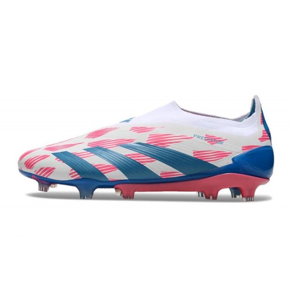 Crampons adidas Predator Elite LL FG Blanc Ftwr Bleu Solaire Rose Solaire