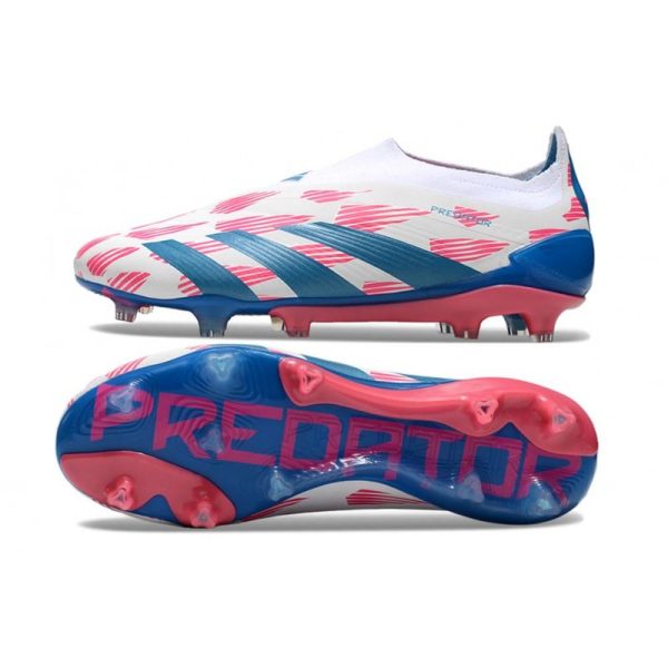 Crampons adidas Predator Elite LL FG Blanc Ftwr Bleu Solaire Rose Solaire