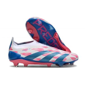 Crampons adidas Predator Elite LL FG Blanc Ftwr Bleu Solaire Rose Solaire