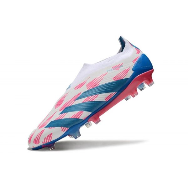 Crampons adidas Predator Elite LL FG Blanc Ftwr Bleu Solaire Rose Solaire