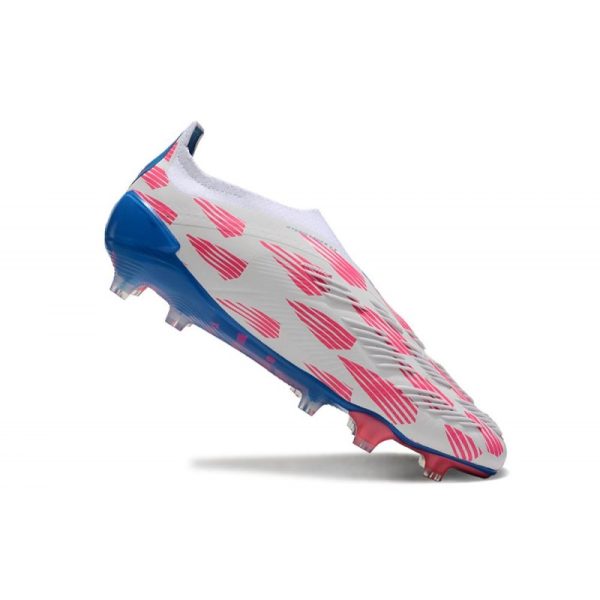 Crampons adidas Predator Elite LL FG Blanc Ftwr Bleu Solaire Rose Solaire