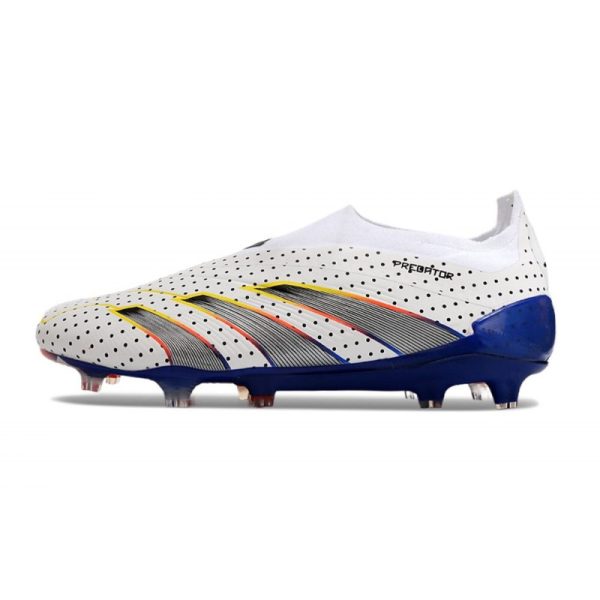 Crampons adidas Predator Elite LL FG Blanc Gris Bleu Rouge
