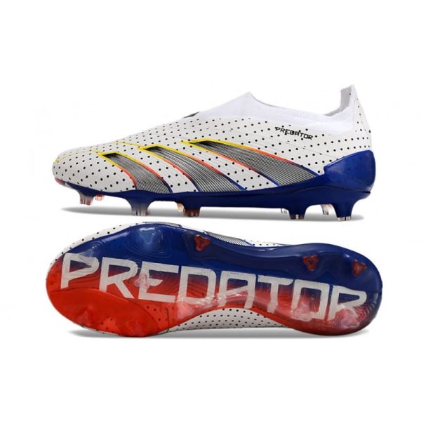 Crampons adidas Predator Elite LL FG Blanc Gris Bleu Rouge