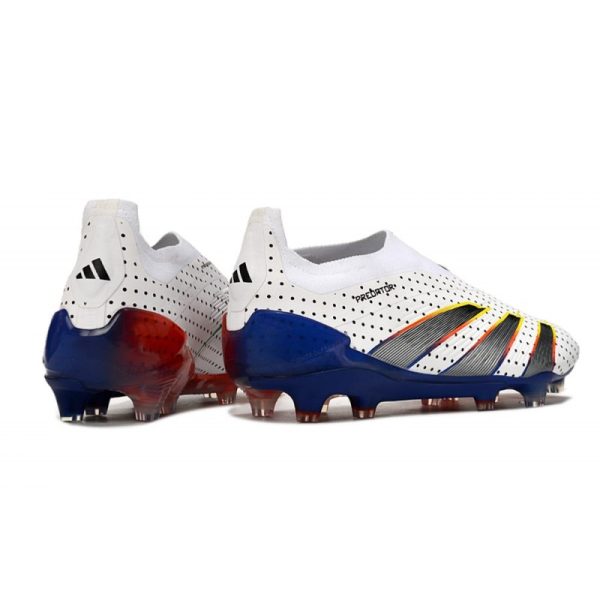 Crampons adidas Predator Elite LL FG Blanc Gris Bleu Rouge