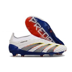 Chaussures de foot adidas Predator Elite LL FG Blanc Gris Bleu Rouge