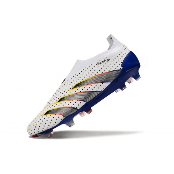 Crampons adidas Predator Elite LL FG Blanc Gris Bleu Rouge